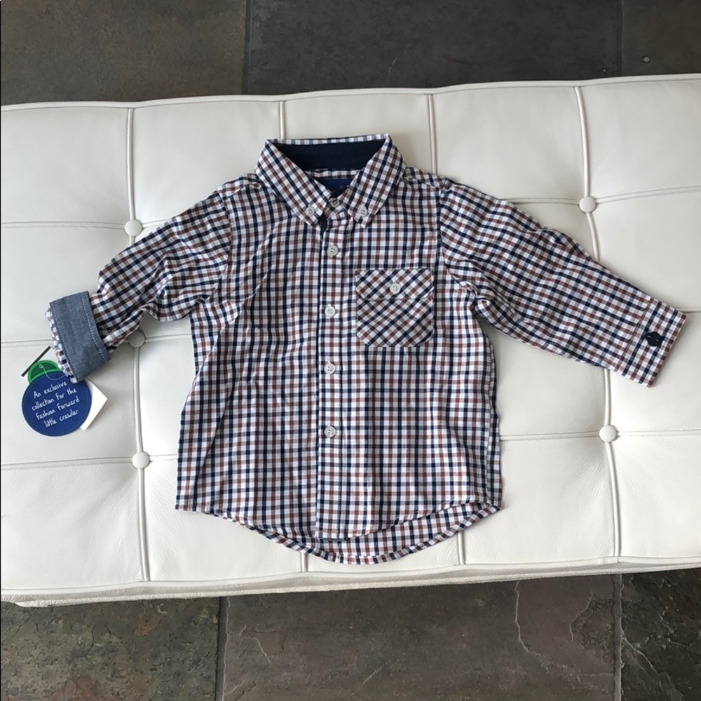 New with tag super cute button down shirt 12-18mos